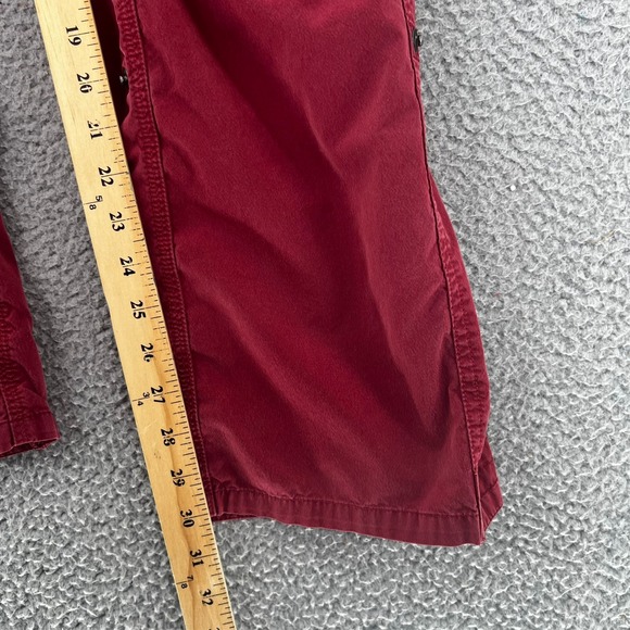 Kuhl Vintage Patina Dye Cargo Red Roll Up Pants Womens Size 8 (Fits 32x30) 16F - Picture 7 of 15